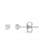 Solitaire Diamond Stud Earrings in a 3-Claw Setting, Set 18ct White Gold. Tdw 0.20ct